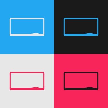 Renk çizgisi Karatahta simgesi renk arka planda yalıtılmış. Okul Tahta tabelası. Vintage tarzı çizim. Vektör İllüstrasyonu