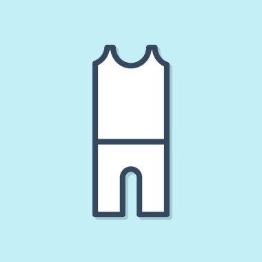 Mavi çizgi dalgıçlık ikonu mavi arka planda izole edildi. Su altı ekipmanları. Vektör İllüstrasyonu