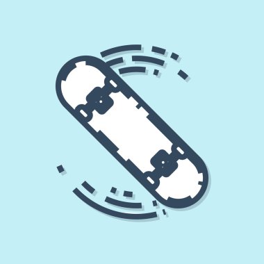 Mavi çizgi kaykay numarası ikonu mavi arkaplanda izole edildi. Olağanüstü bir spor. Spor malzemeleri. Vektör İllüstrasyonu