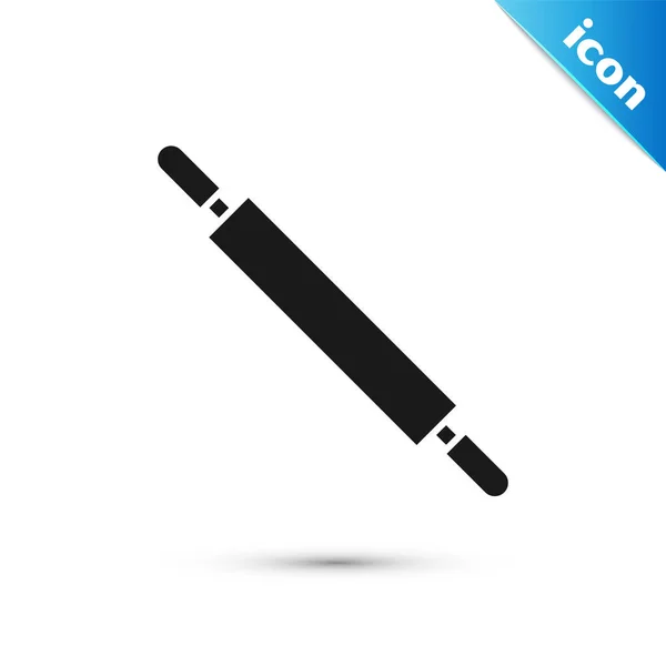 Icono de rodillo negro aislado sobre fondo blanco. Ilustración vectorial — Vector de stock