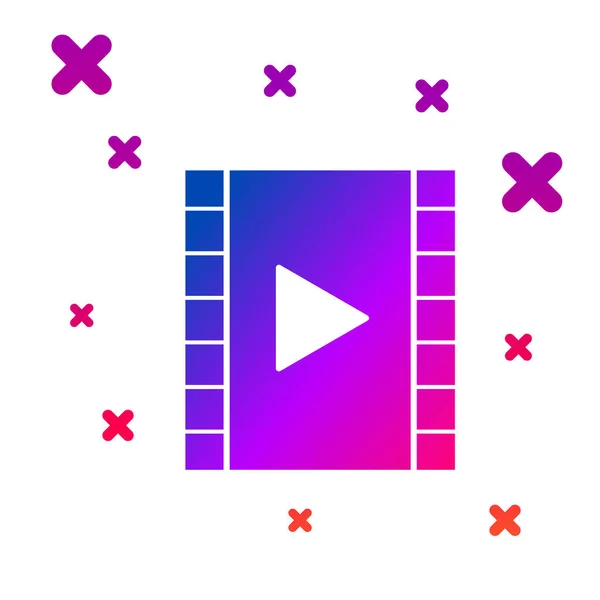 Color Play Icono Vídeo Aislado Sobre Fondo Blanco Película Tira — Archivo Imágenes Vectoriales