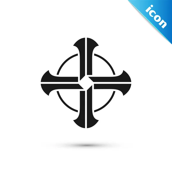 Czarna celtycka ikona krzyża izolowana na białym tle. Szczęśliwego Dnia Świętego Patryka. Ilustracja wektora — Wektor stockowy