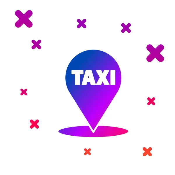 Color Map Pointer Taxi Icon Isolated White Background Location Symbol — 스톡 벡터