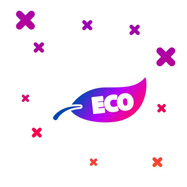 Color Hoja Eco Icono Símbolo Aislado Sobre Fondo Blanco Banner — Vector de stock