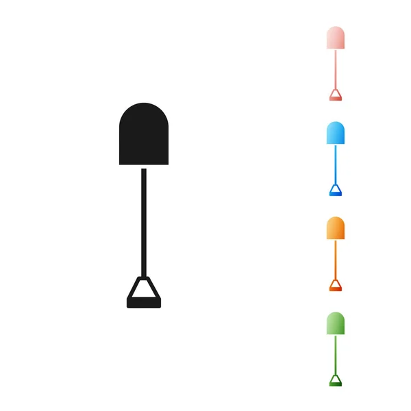 Black Shovel icoon geïsoleerd op witte achtergrond. Tuinieren gereedschap. Hulpmiddel voor de tuinbouw, landbouw, landbouw. Stel pictogrammen kleurrijk. Vector illustratie — Stockvector