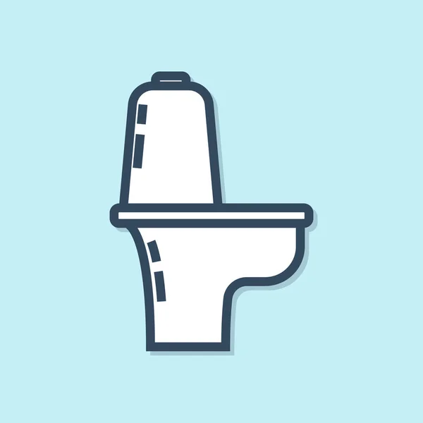 Blue Line Toilet Bowl Icon Isolated Blue Background Vector Illustration — ストックベクタ