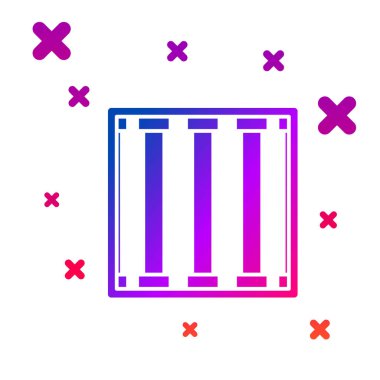 Renkli Cezaevi pencere simgesi beyaz arkaplanda izole edildi. Kademeli rastgele dinamik şekiller. Vektör İllüstrasyonu