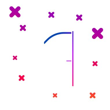 Beyaz arkaplanda izole edilmiş renkli Scythe simgesi. Kademeli rastgele dinamik şekiller. Vektör İllüstrasyonu