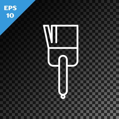 Mutfak fırçası simgesi şeffaf koyu arkaplanda izole edildi. Vektör İllüstrasyonu