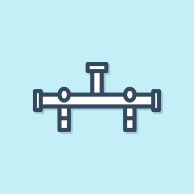 Mavi çizgi Manifold simgesi mavi arkaplanda izole edildi. Vektör İllüstrasyonu