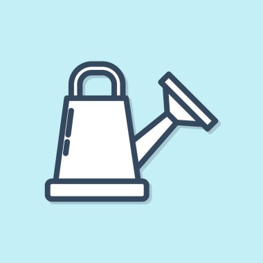 Mavi çizgi Sulama, mavi arka planda yalıtılmış simge olabilir. Sulama sembolü. Vektör İllüstrasyonu