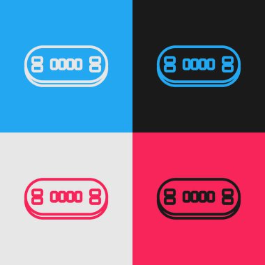Color line Poker table icon isolated on color background. Vintage style drawing. Vector Illustration
