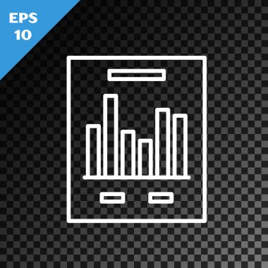 Saydam koyu arka plan üzerinde yalıtılmış grafik grafik simgesi ile Beyaz çizgi Belge. Metin dosyası simgesini bildirin. Muhasebe işareti. Denetim, analiz, planlama. Vektör İllüstrasyonu