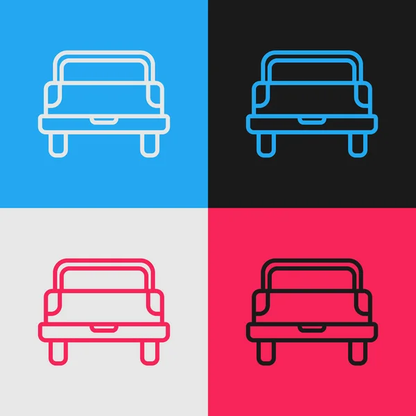 Color Line Pickup Truck Icon Isolated Color Background Vintage Style — Stock Vector