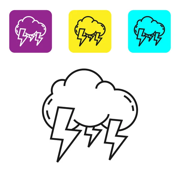 Ікона Буря Ізольована Білому Тлі Хмарний Блискавичний Знак Повітряна Ікона — стоковий вектор