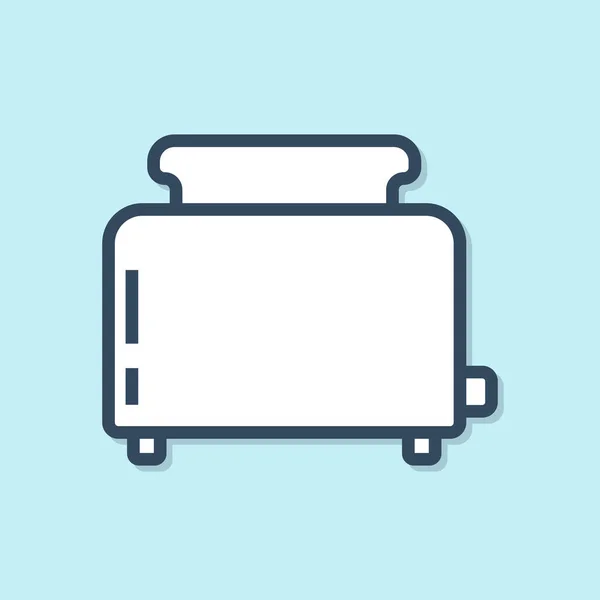 Toaster Mit Blauem Toastsymbol Auf Blauem Hintergrund Vektorillustration — Stockvektor