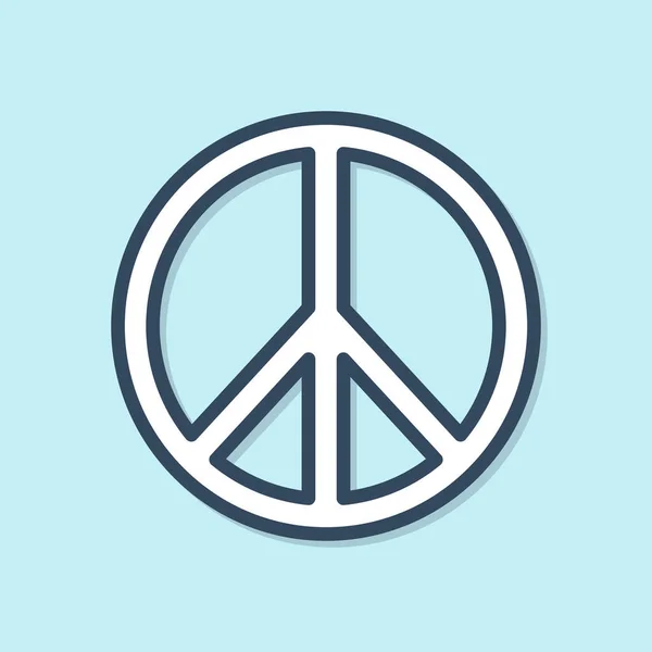 Blue Line Peace Icon Isolated Blue Background Hippie Symbol Peace — Stock Vector