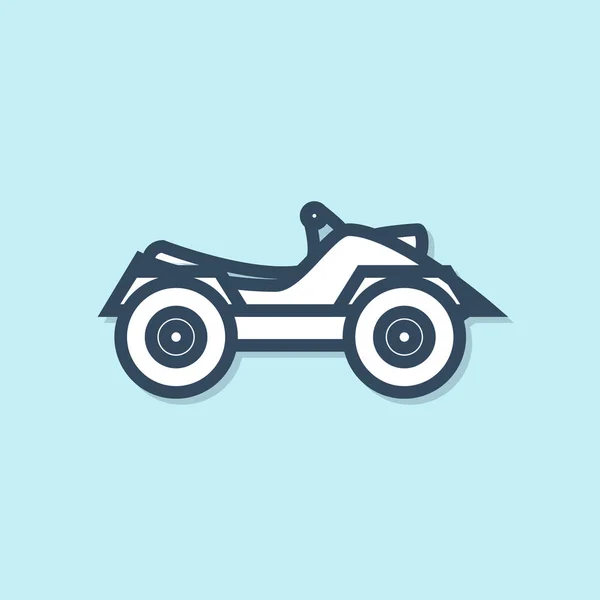 Blue Line All Terrain Vehicle Atv Motorcycle Icon Isolated Blue — Stock Vector