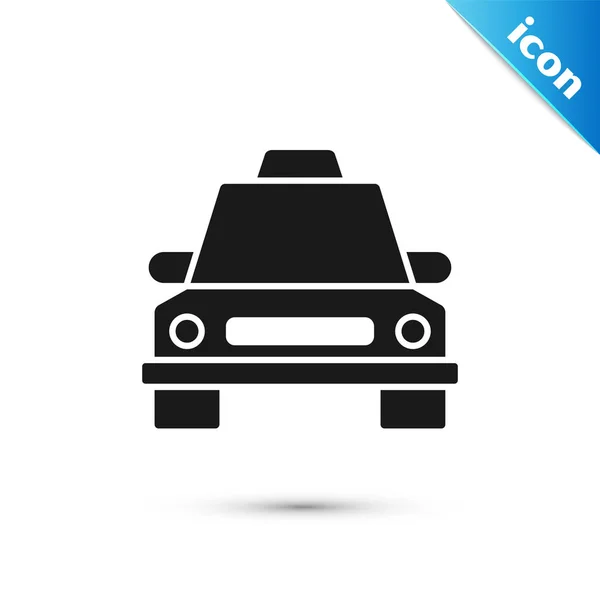 Taxi negro coche icono aislado sobre fondo blanco. Ilustración vectorial — Vector de stock