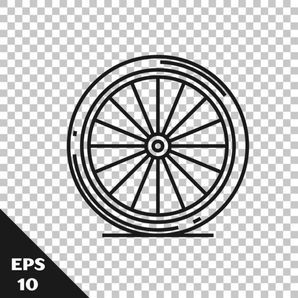Чорна Лінія Велосипедне Колесо Ізольовано Прозорому Фоні Велосипедна Гонка Екстремальний — стоковий вектор