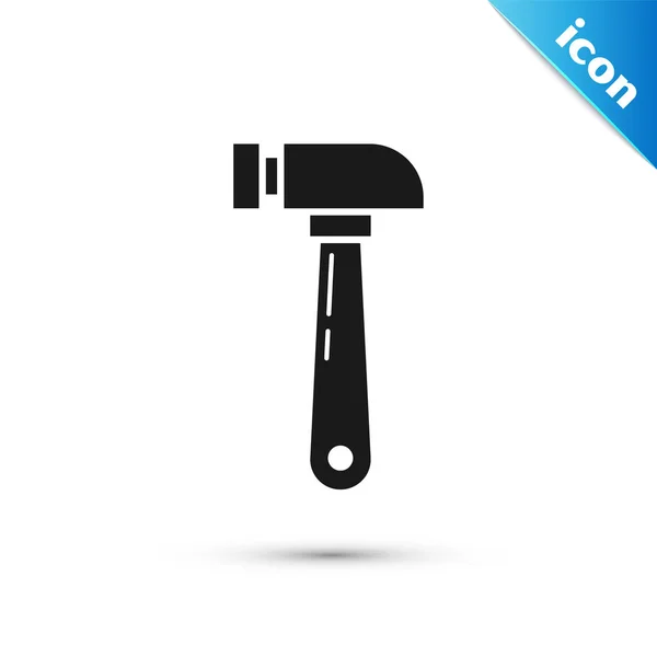 Black Hammer icon isolated on white background. Tool for repair. Vector Illustration — Stock Vector