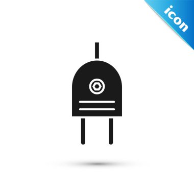 Siyah Elektrik fiş simgesi beyaz arka planda yalıtılmış. Elektrik bağlantısı ve kopukluğu kavramı. Vektör İllüstrasyonu