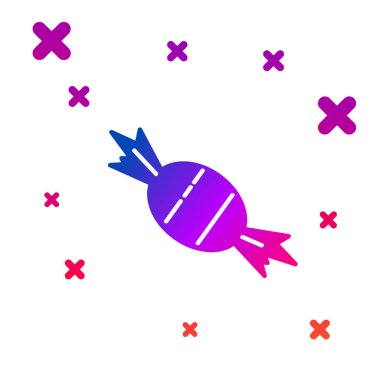 Beyaz arkaplanda izole edilmiş renkli Candy simgesi. Kademeli rastgele dinamik şekiller. Vektör İllüstrasyonu