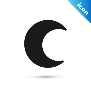 Siyah Ay ve yıldızlar simgesi beyaz arka planda izole. Vektör İllüstrasyonu