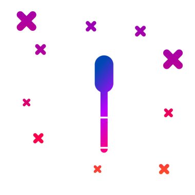 Beyaz arkaplanda izole edilmiş renkli kaşık simgesi. Mutfak aletleri. Çatal bıçak seti. Kademeli rastgele dinamik şekiller. Vektör İllüstrasyonu