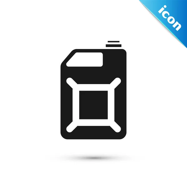 Schwarzer Kanister für Benzinsymbol isoliert auf weißem Hintergrund. Diesel-Ikone. Vektorillustration — Stockvektor