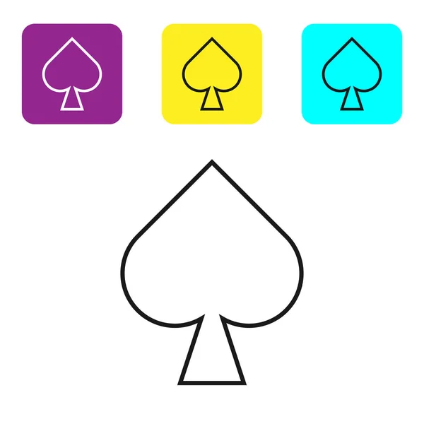 Μαύρη Γραμμή Παίζοντας Κάρτα Μπαστούνι Σύμβολο Εικονίδιο Απομονώνονται Λευκό Φόντο — Διανυσματικό Αρχείο