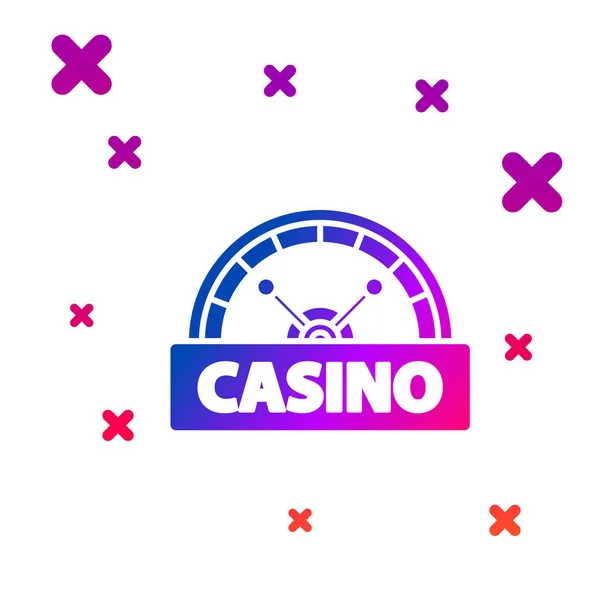 Ikona Tablicy Sygnalizacyjnej Color Casino Izolowana Białym Tle Gradientowe Losowe — Wektor stockowy
