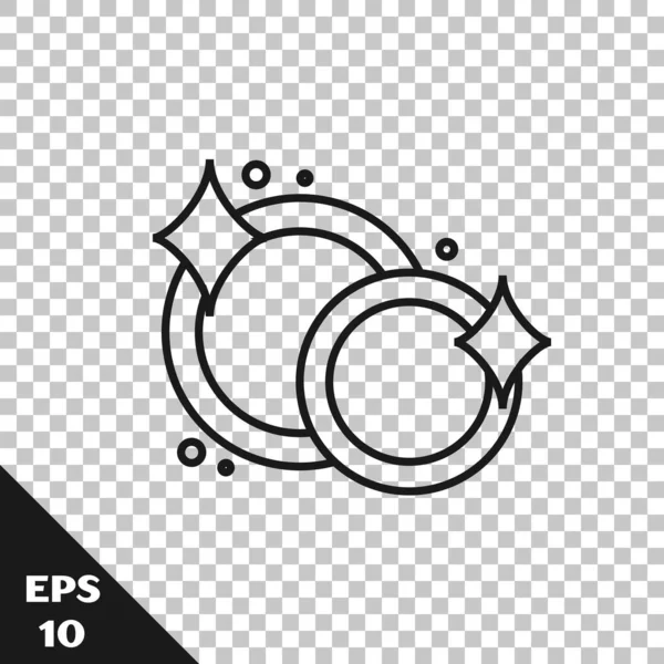 Línea Negra Icono Vajilla Aislada Sobre Fondo Transparente Icono Platos — Archivo Imágenes Vectoriales