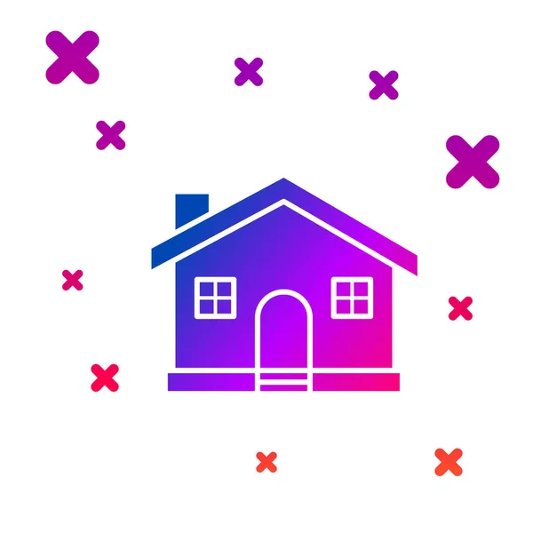 Ikona Color House Izolované Bílém Pozadí Domácí Symbol Přechod Náhodných — Stockový vektor