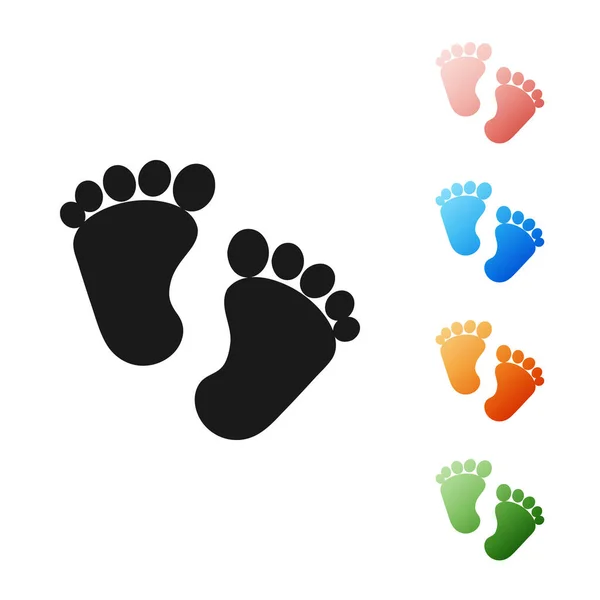 Silver Baby Empreintes Icone Isolee Sur Fond Bleu Fonce Bebe Pieds Signe Illustration Vectorielle Image Vectorielle Par Vectoroksana C Illustration