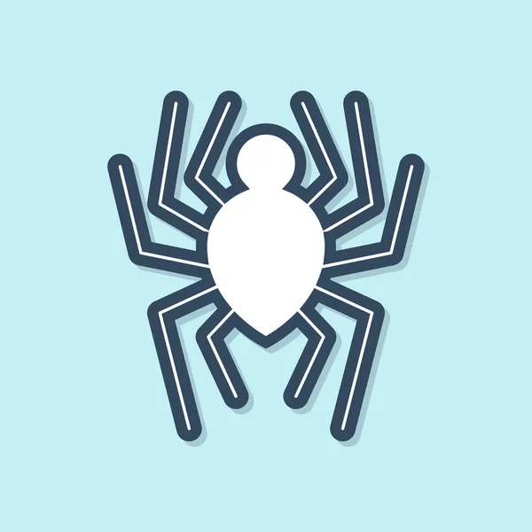 Blue Line Spider Icon Isolated Blue Background Happy Halloween Party — ストックベクタ