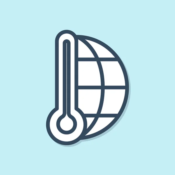 Μπλε Γραμμή Μετεωρολογικό Θερμόμετρο Μέτρησης Θερμότητας Και Κρύο Εικονίδιο Απομονώνονται — Διανυσματικό Αρχείο