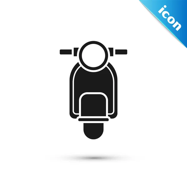 Ícone de scooter preto isolado no fundo branco. Ilustração vetorial — Vetor de Stock
