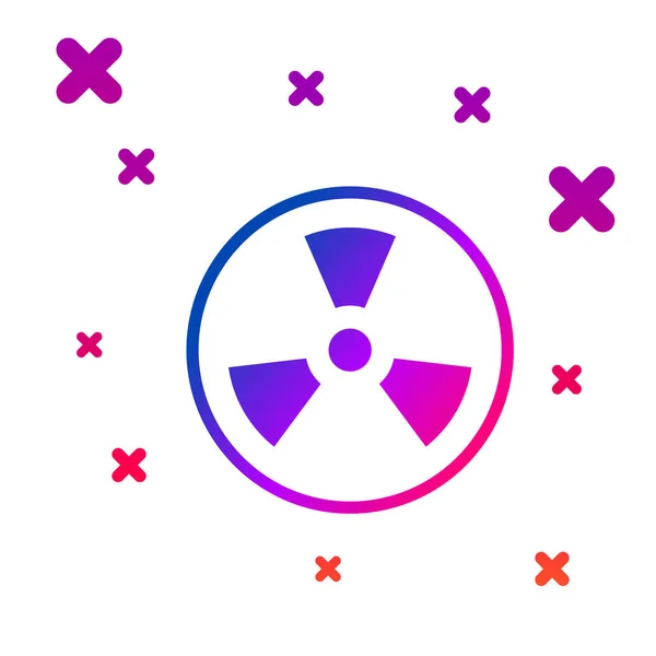 Barva Radioaktivní Ikona Izolované Bílém Pozadí Radioaktivní Toxický Symbol Značka — Stockový vektor