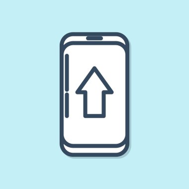 Mavi arka planda yalıtılmış şehir haritası navigasyon simgesinin Mavi çizgi Bilgi Grafiği. Mobil App Interface konsept tasarımı. Geolamcation kavramı. Vektör İllüstrasyonu