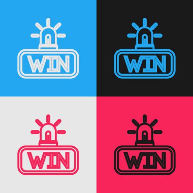 Color line Casino win icon isolated on color background. Vintage style drawing. Vector Illustration vector stock vector