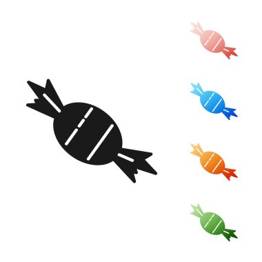 Siyah Şeker simgesi beyaz arkaplanda izole edilmiş. Simgeleri renklendirin. Vektör İllüstrasyonu