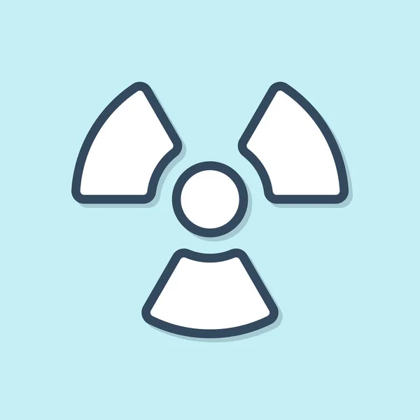 Blaue Linie Radioaktives Symbol Isoliert Auf Blauem Hintergrund Radioaktives Giftiges — Stockvektor