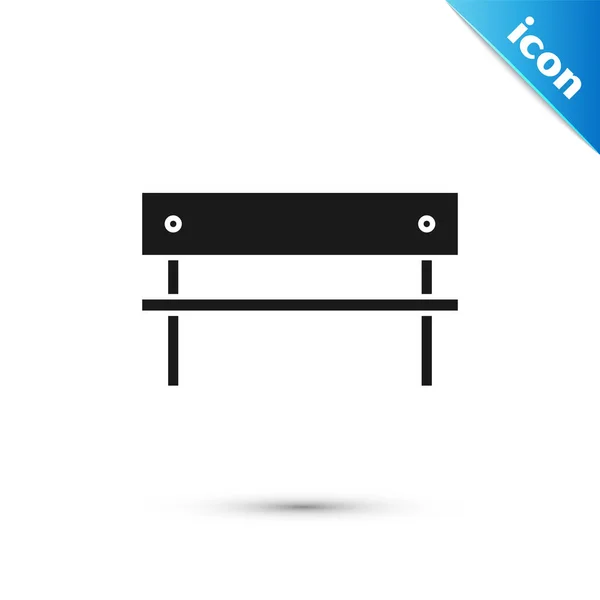 Black Bench icon isolated on white background. Vector Illustration — Stock Vector