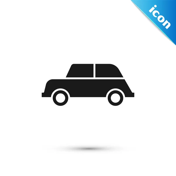 Icono de coche negro aislado sobre fondo blanco. Ilustración vectorial — Vector de stock