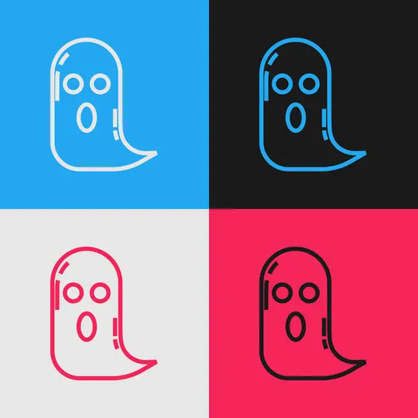 Color Line Ghost Icon Isolated Color Background Happy Halloween Party — ストックベクタ