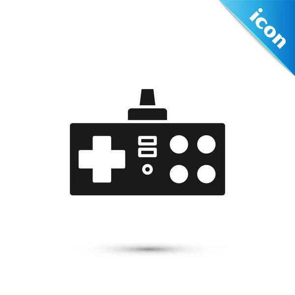 Svart gamepad ikonen isolerad på vit bakgrund. Spelenheten. Vektor illustration — Stock vektor