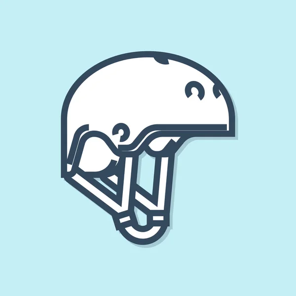 Icono Casco Línea Azul Aislado Sobre Fondo Azul Deporte Extremo — Vector de stock