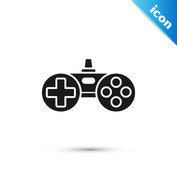Icona Gamepad nero isolato su sfondo bianco. Controllore di gioco. Illustrazione vettoriale — Vettoriale Stock