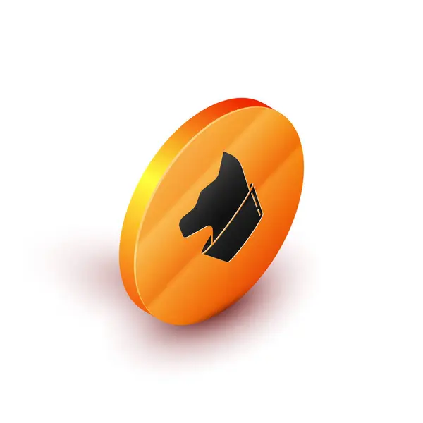 Izometrická Cat Ikona Izolovaná Bílém Pozadí Oranžový Kroužek Vektorová Ilustrace — Stockový vektor